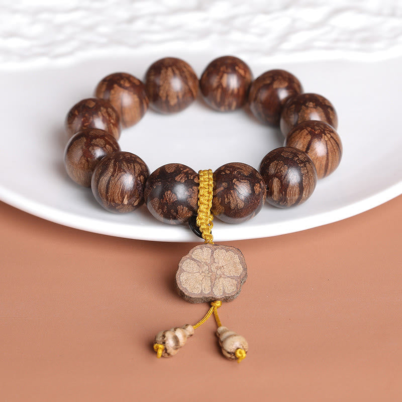 Buddha Stones Plum Blossom Wood Inner Peace Bracelet Bracelet BS 1