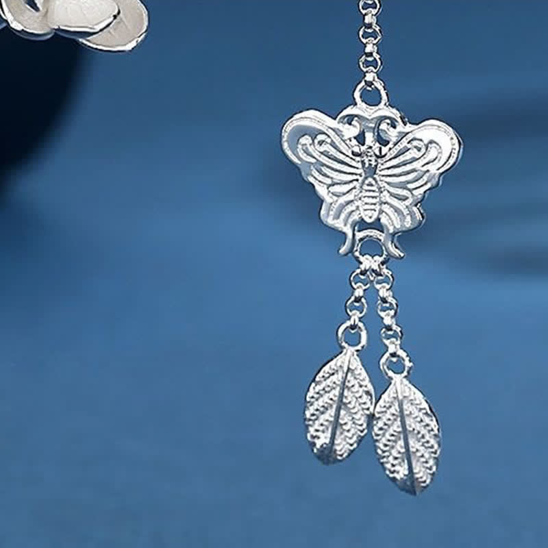 Buddha Stones Plum Blossom Butterfly Love Freedom Tassel Hairpin Hairpin BS 6