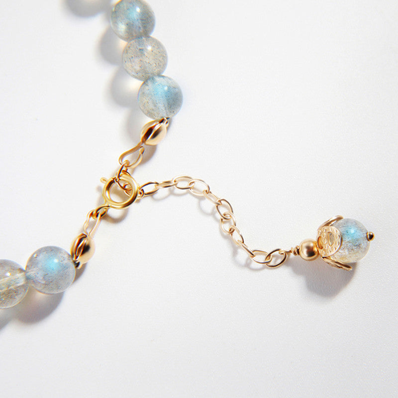 Buddha Stones Moonstone Strawberry Quartz PiXiu Healing Bracelet Bracelet BS 7