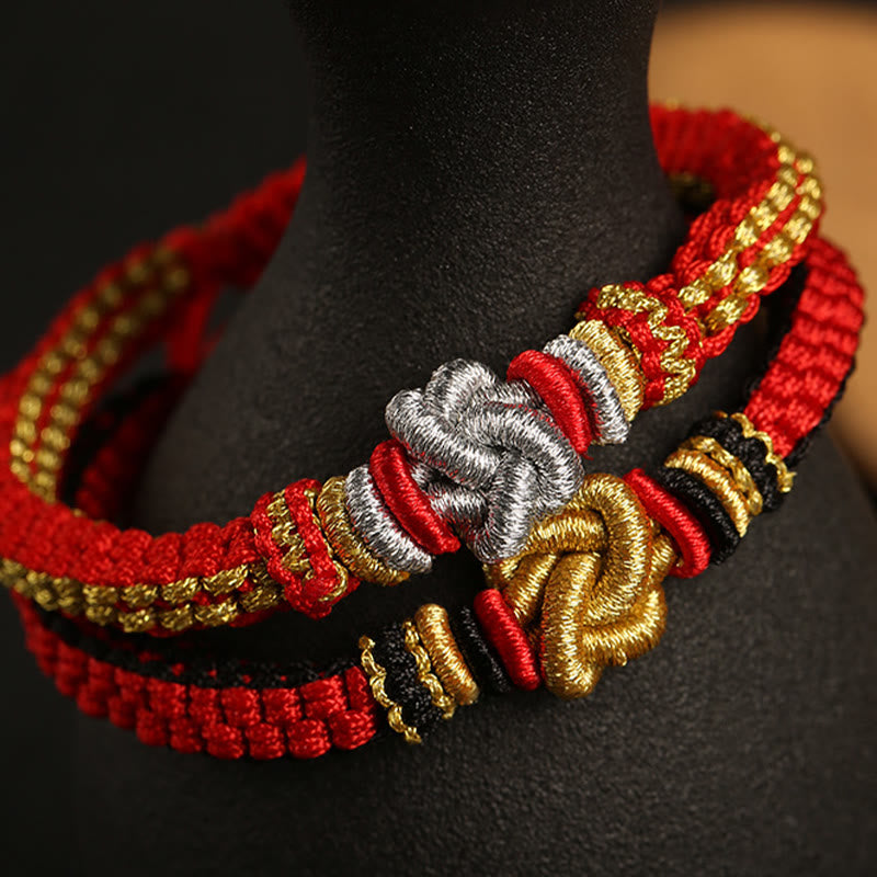 Buddha Stones Colorful Rope True Love Knot Luck Handmade Bracelet Bracelet BS 2