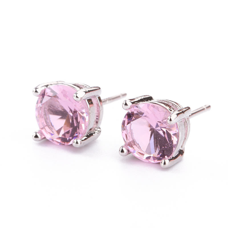 Buddha Stones Natural Various Gemstone Amethyst Love Earrings Earring BS Pink Crystal