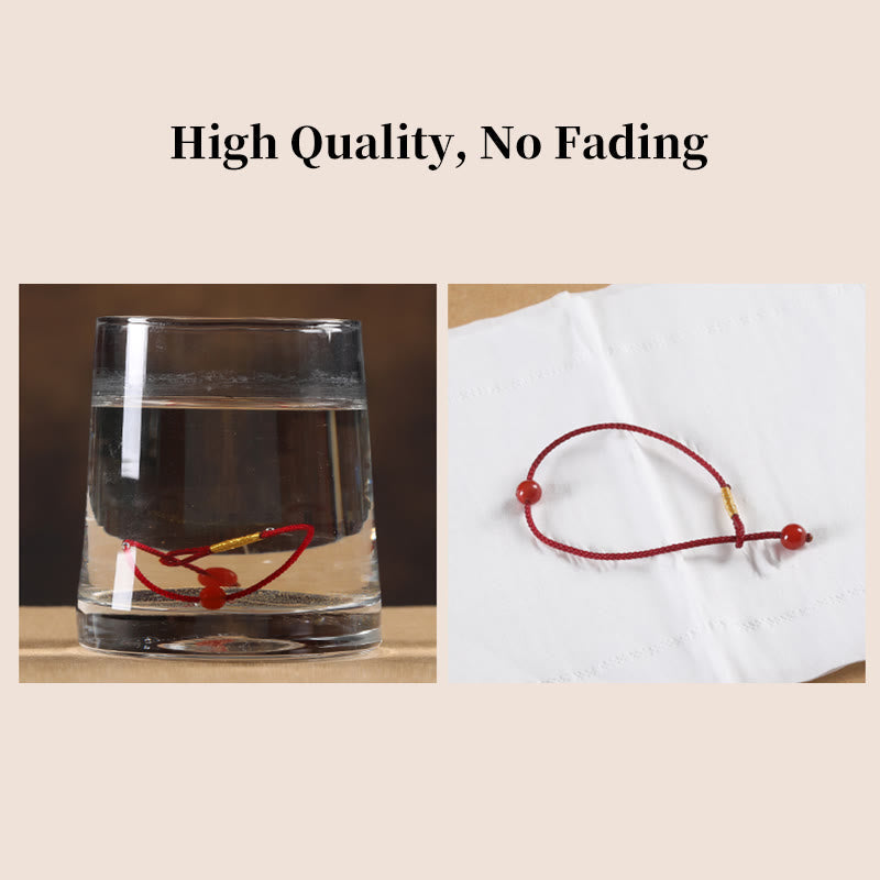 Buddha Stones Natural Cinnabar Red Agate Blessing Red String Bracelet Bracelet BS 13