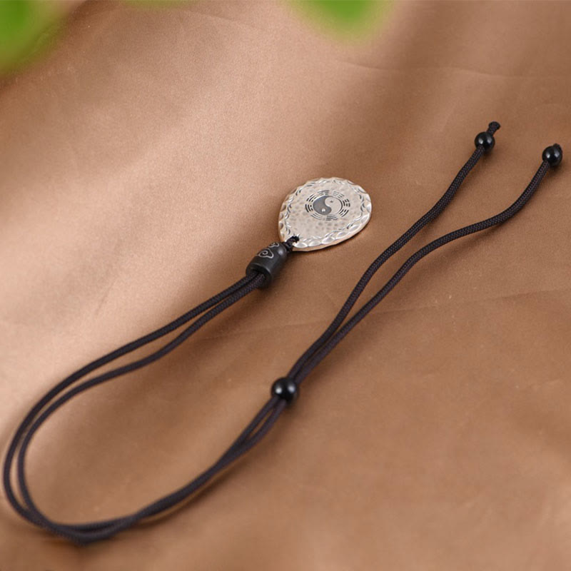 Buddha Stones Vintage 999 Sterling Silver Yin Yang Bagua Water Drop Design Balance Harmony Necklace Pendant Necklaces & Pendants BS 5