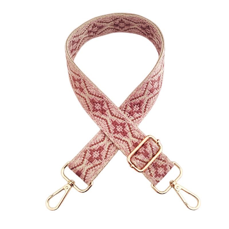 Buddha Stones Multicolor Embroidered Shoulder Bag Straps Bag Straps BS Light Pink Beige