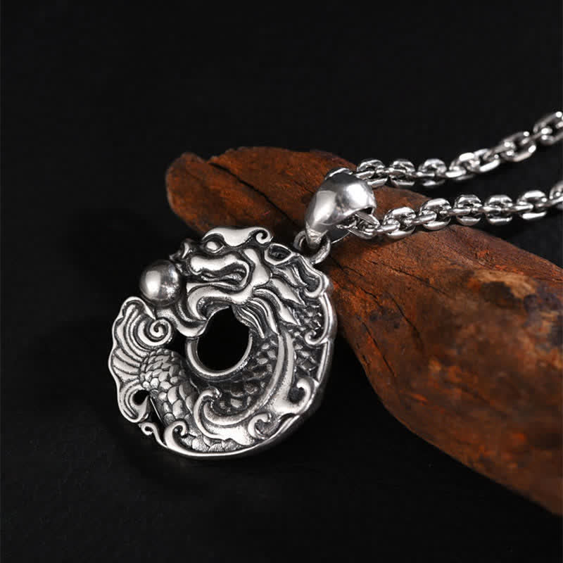 Buddha Stones Koi Fish Dragon Peace Buckle Wealth Necklace Pendant Necklaces & Pendants BS 7