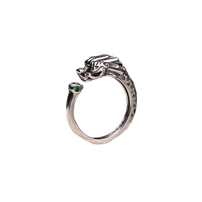 Buddha Stones Vintage Dragon Design Success Strength Adjustable Ring Ring BS 7