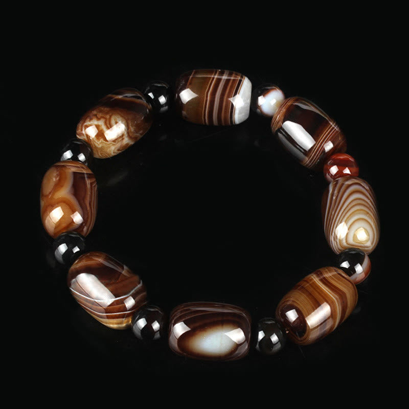 Buddha Stones Natural Sardonyx Courage Happiness Bracelet Bracelet BS 5