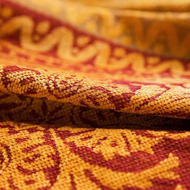Buddha Stones Tibetan Floral Pattern Hand-Dyed Craftsman Blanket Blanket BS 6