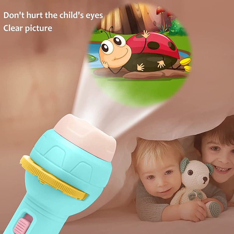 Fidtoy Mini Multiple Flash Light Projection Play Set for Kids Storytelling Bedtime Pattern Projector Toy