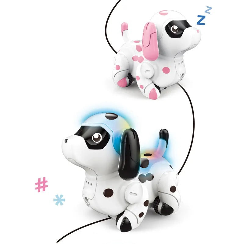 Fidtoy Inductive Dog Robot Follow the Line Toy with Color Changing Sounds and STEM Drawing Play