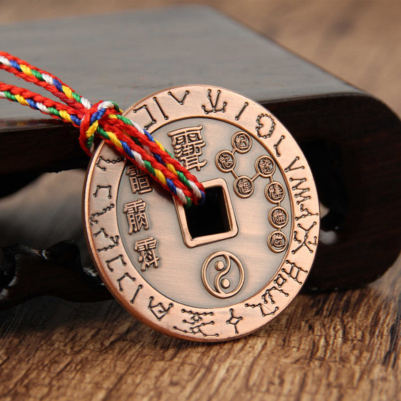 Buddha Stones Taoism Yin Yang Symbol Protection Pendant Decoration Amulet Decorations BS Brown Seven Star Array