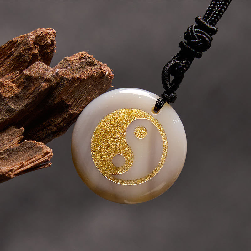 Buddha Stones Various Crystal Amethyst Tiger Eye Green Aventurine Yin Yang Spiritual Necklace Pendant Necklaces & Pendants BS Agate
