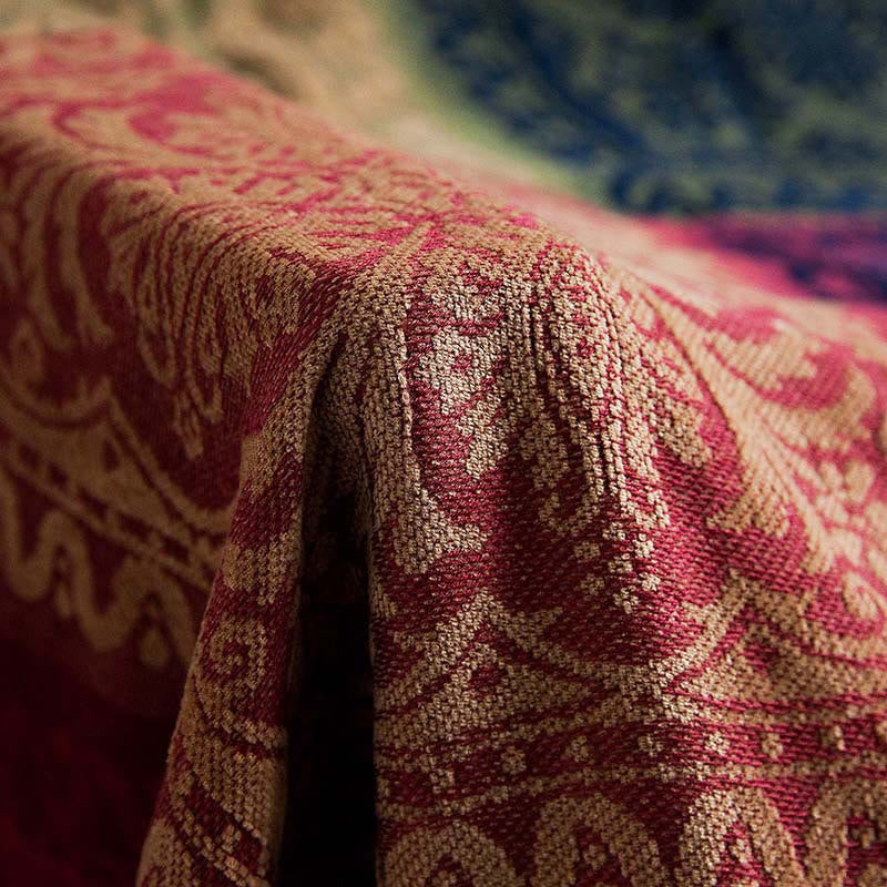 Buddha Stones Tibetan Floral Pattern Hand-Dyed Craftsman Blanket Blanket BS 3