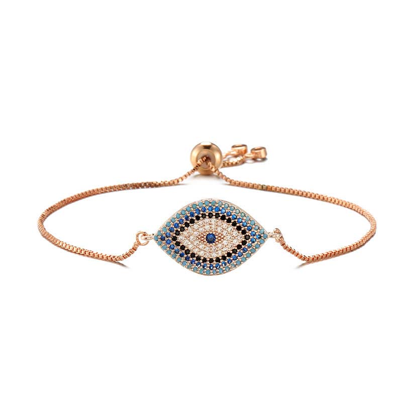 Buddha Stones Evil Eye Protection Healing Bracelet Bracelet BS Rose Gold