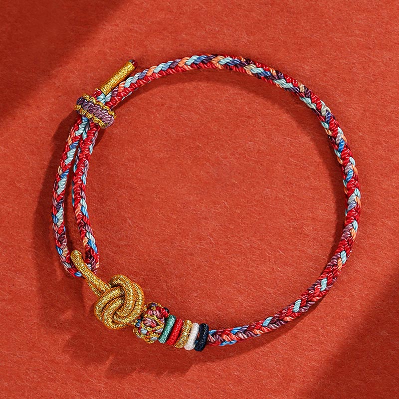 Buddha Stones Handmade Dunhuang Colorful Rope Protection Braid String Bracelet Bracelet BS Blue Colorful Rope(Wrist Circumference 14-19cm)