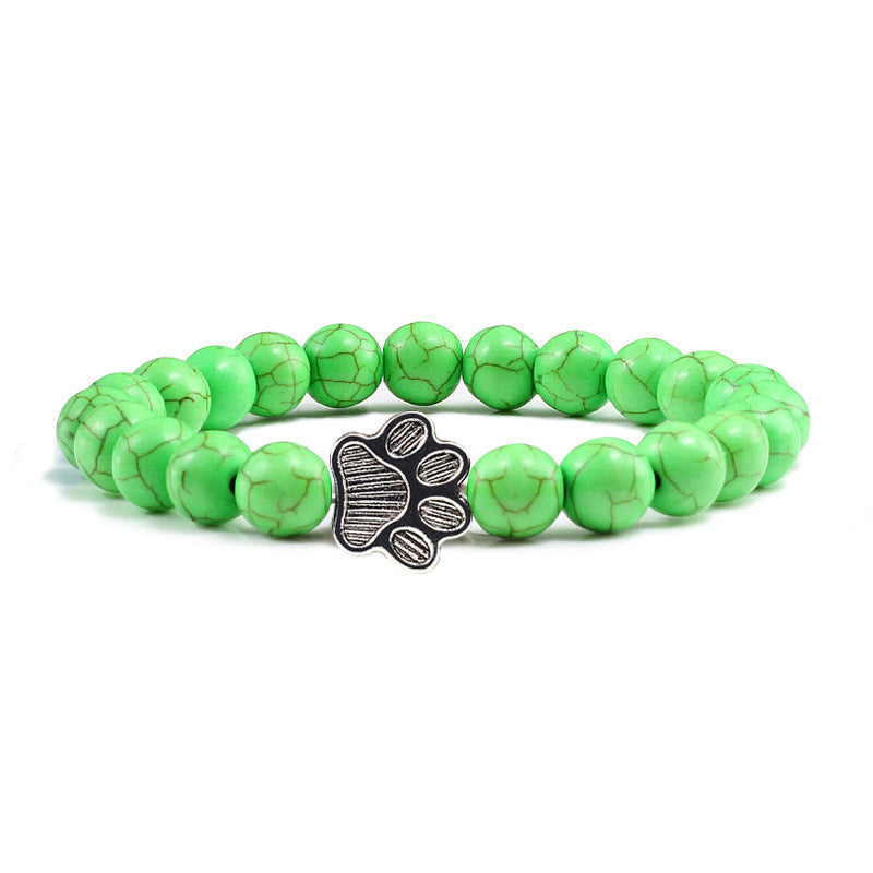 Buddha Stones “Save A Dog” Stone Bracelet - Green Beads - image 15