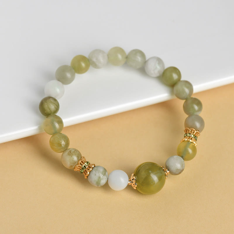 Buddha Stones Green Grape Color Jade Abundance Bracelet Bracelet BS 4