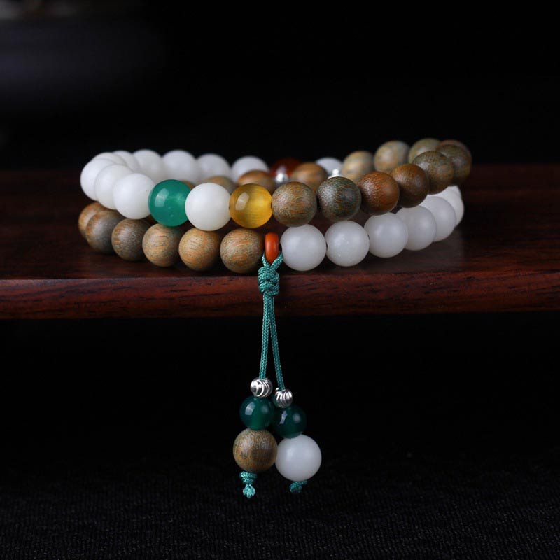 Buddha Stones Green Sandalwood Bodhi Seed Wake Up Luck Bracelet Bracelet BS 8mm