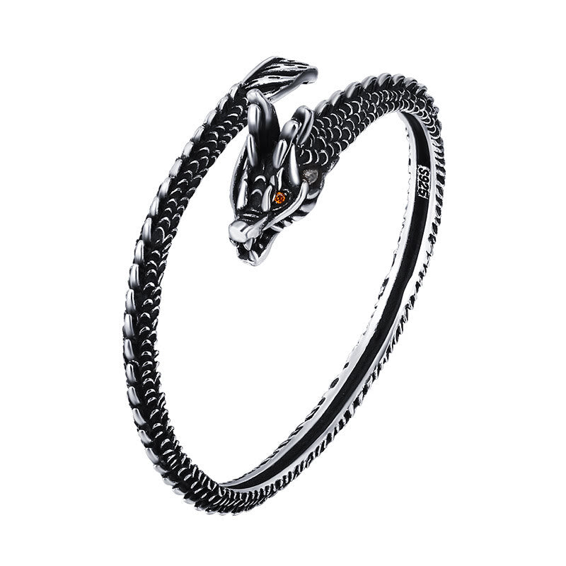 Buddha Stones Dragon Scales Pattern Luck Protection Bracelet Bangle Bracelet Bangle BS 6