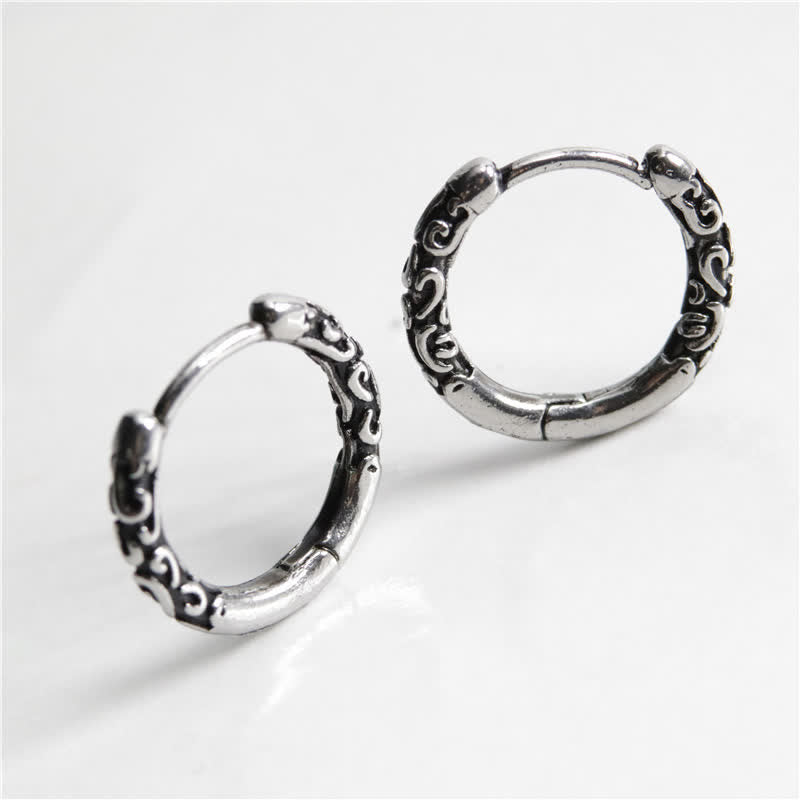 Buddha Stones Viking Celtic Hoop Titanium Steel Balance Earrings Earrings BS 1
