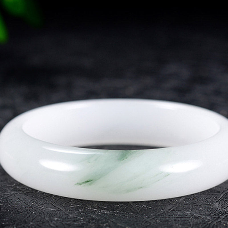 Buddha Stones Natural Jade Luck Healing Bangle Bracelet Bracelet BS 4