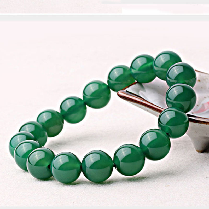 Bracelet de soutien en agate verte naturelle Foviel