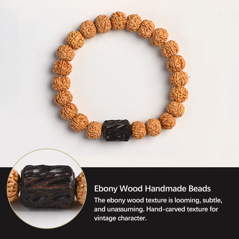 Buddha Stones Tibet Rudraksha Bodhi Seed Wealth Auspiciousness Bracelet Bracelet BS 22