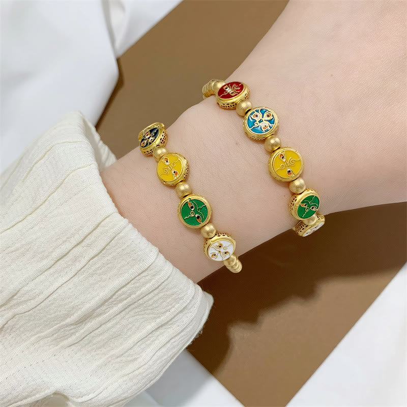 Buddha Stones Tibetan Five God Of Wealth Copper Beads Luck Bracelet Bracelet BS 9