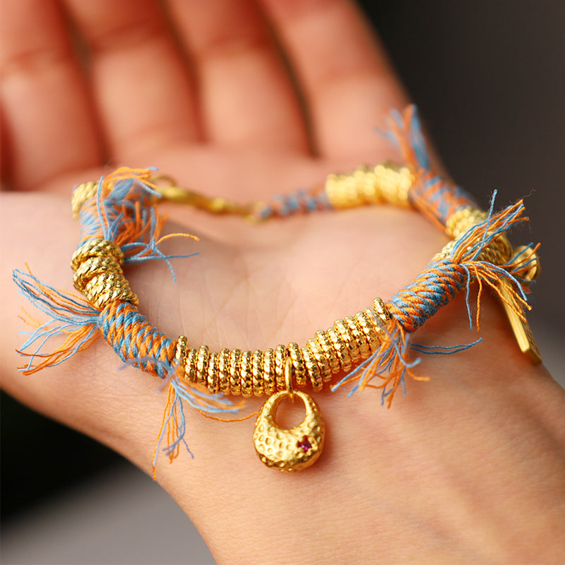 Buddha Stones Handmade Tibetan Lucky Fortune Multicolored Rope Braid Bracelet Bracelet BS 3