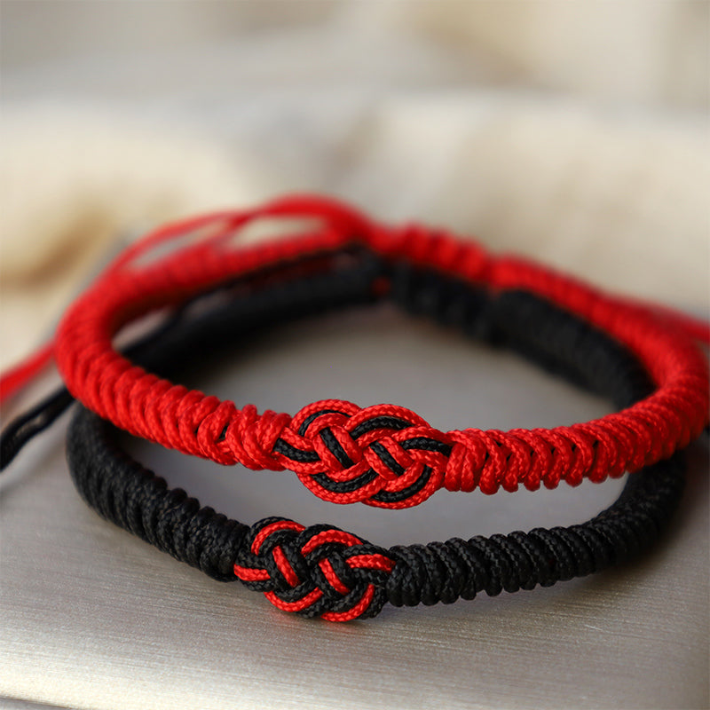Foviel 2Pcs Tibetan Luck Chinese Knot Protection String Bracelet