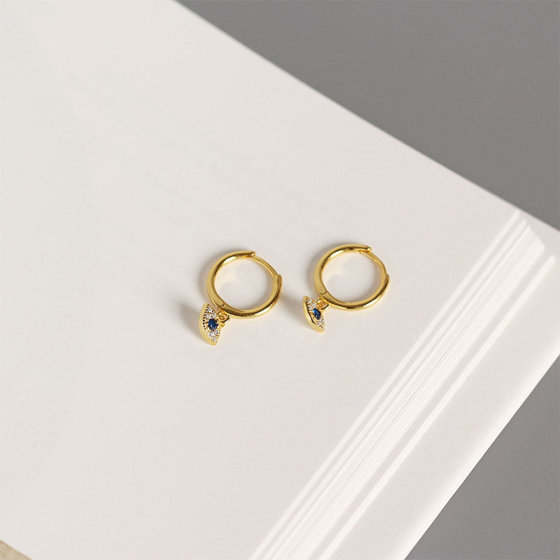 Buddha Stones 925 Sterling Silver Evil Eye Blessing Protection Stud Earrings Earrings BS 11