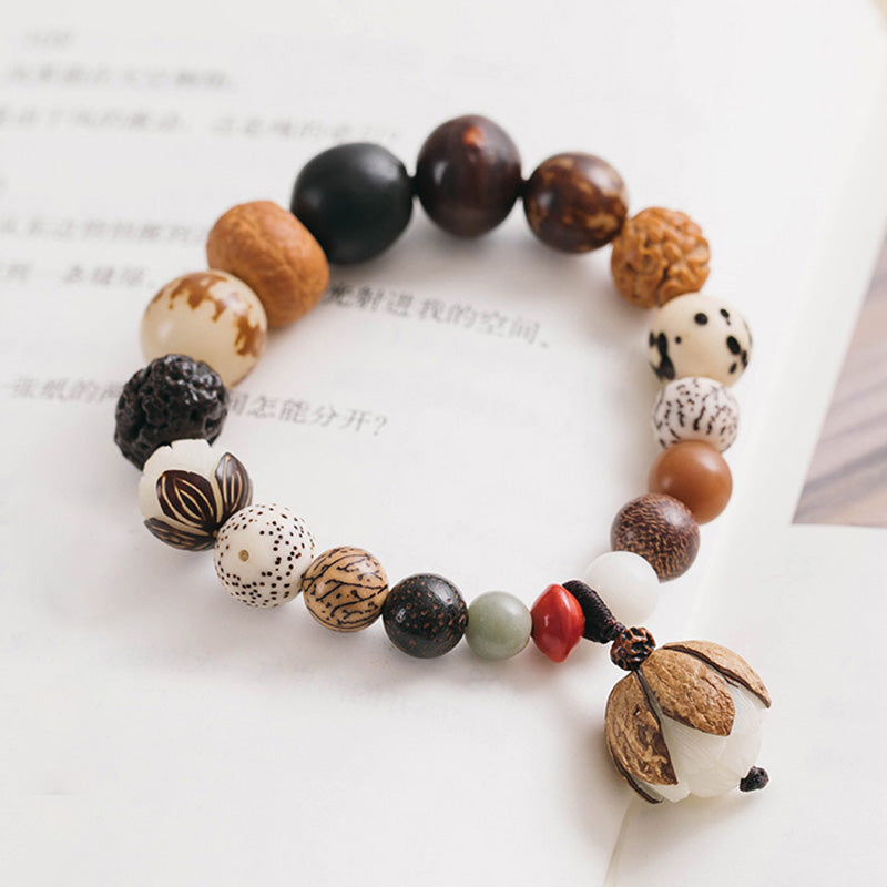 Buddha Stones Bodhi Seed Lotus Wisdom Peace Wrist Mala Bracelet Bracelet BS 10