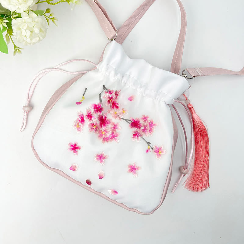 Buddha Stones Suzhou Embroidery Rabbit Lotus Epiphyllum Peony Magnolia Silk Tote Crossbody Bag Shoulder Bag Handbag Crossbody Bag BS 28