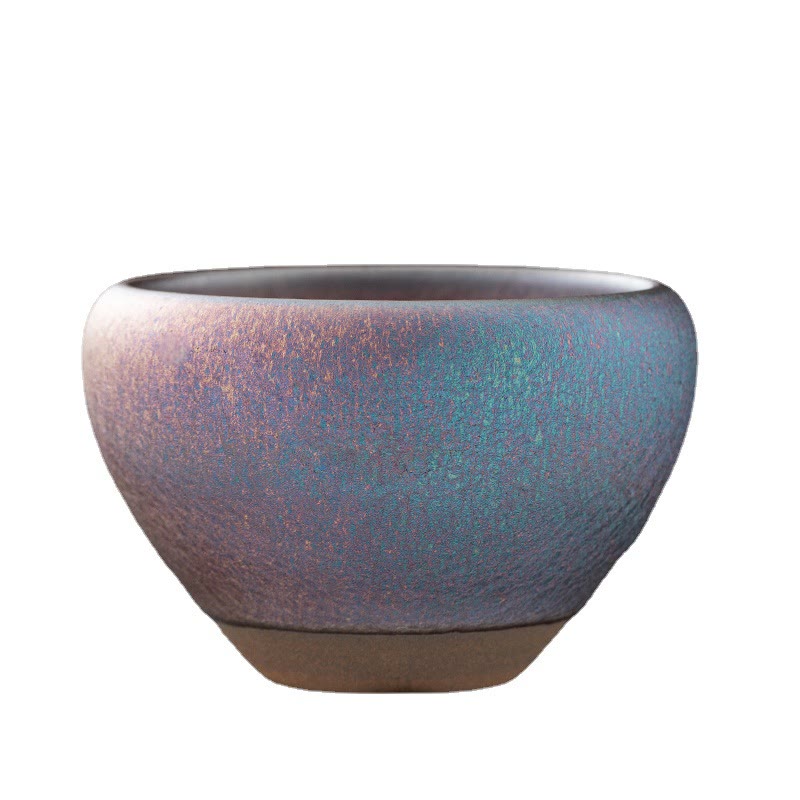 Buddha Stones Vintage Purple Rainbow Chinese Jianzhan Kiln Change Porcelain Teacup Kung Fu Tea Cup Jian Zhan Tea Cup BS 6