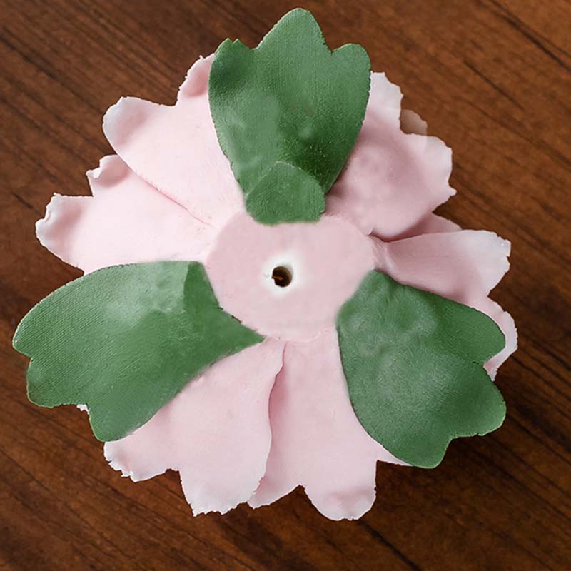 Buddha Stones Tibetan Lotus Blessing Ceramic Stick Incense Burner Decoration Incense Burner BS 6