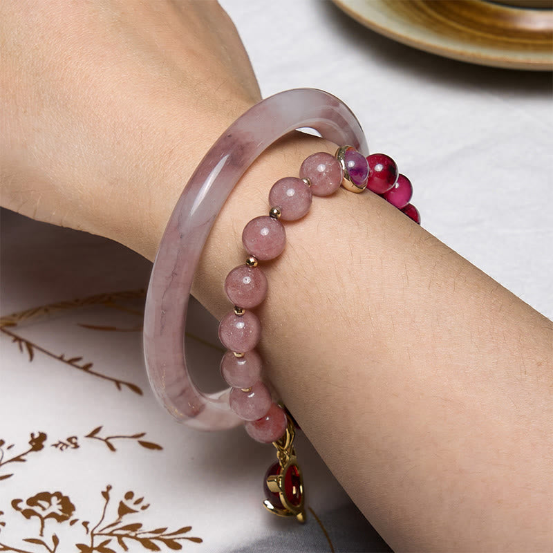 Foviel Enhance Happiness and Joy Purple Bracelet Bangle Bundle