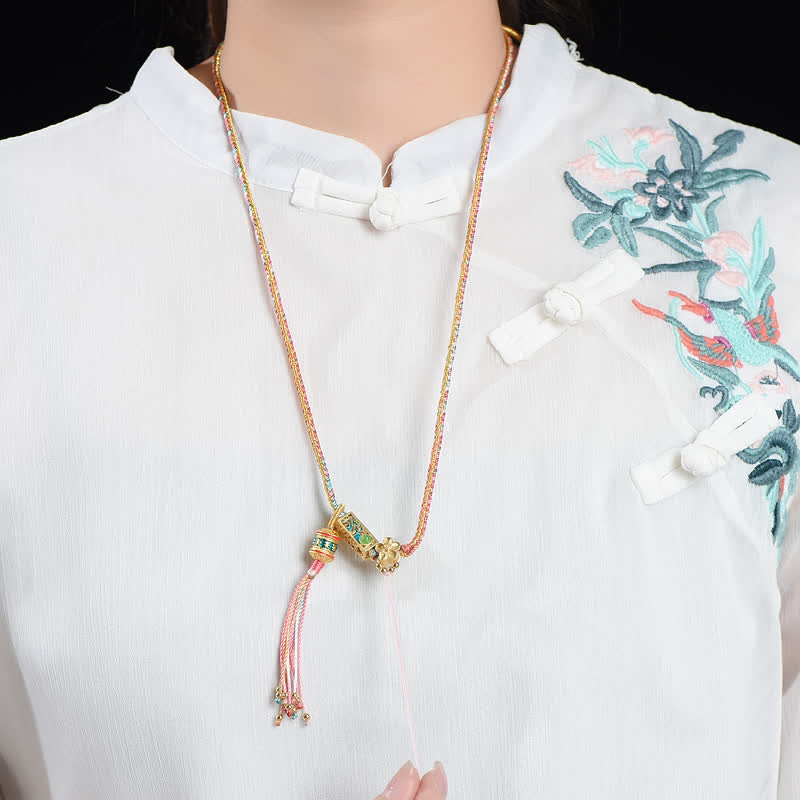 Buddha Stones Colorful String Copper Wealth Necklace Pendant Necklaces & Pendants BS 2