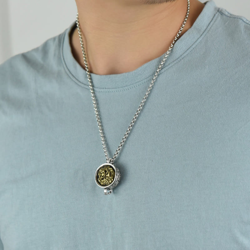 Buddha Stones Treasure Bowl Copper Coin Ingots Wealth Necklace Pendant Necklaces & Pendants BS 6