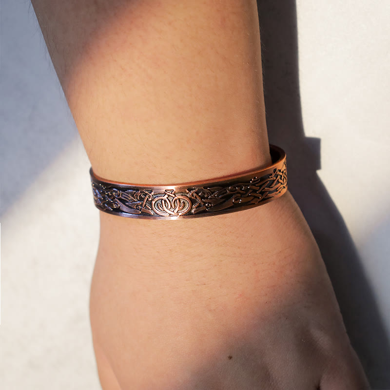 Buddha Stones Viking Birds Magnetic Copper Adjustable Cuff Bracelet Bangle Bracelet Bangle BS 4