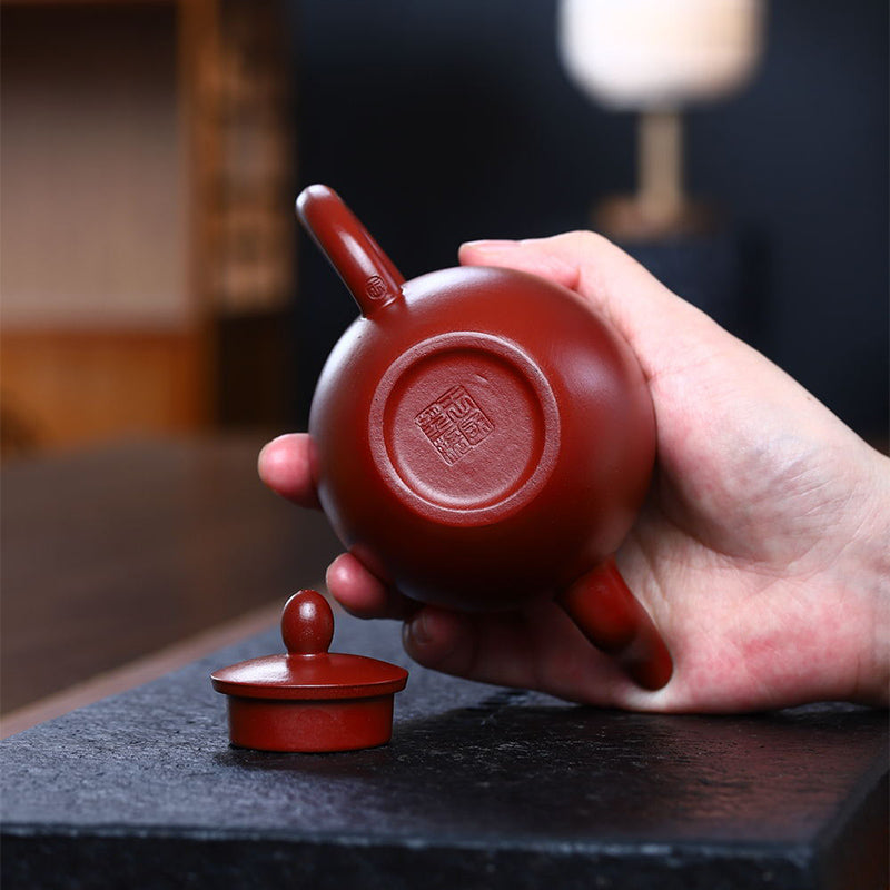 Buddha Stones Yixing Semi-handmade Brown Purple Clay Kung Fu Teapot 200ml Teapot BS 6