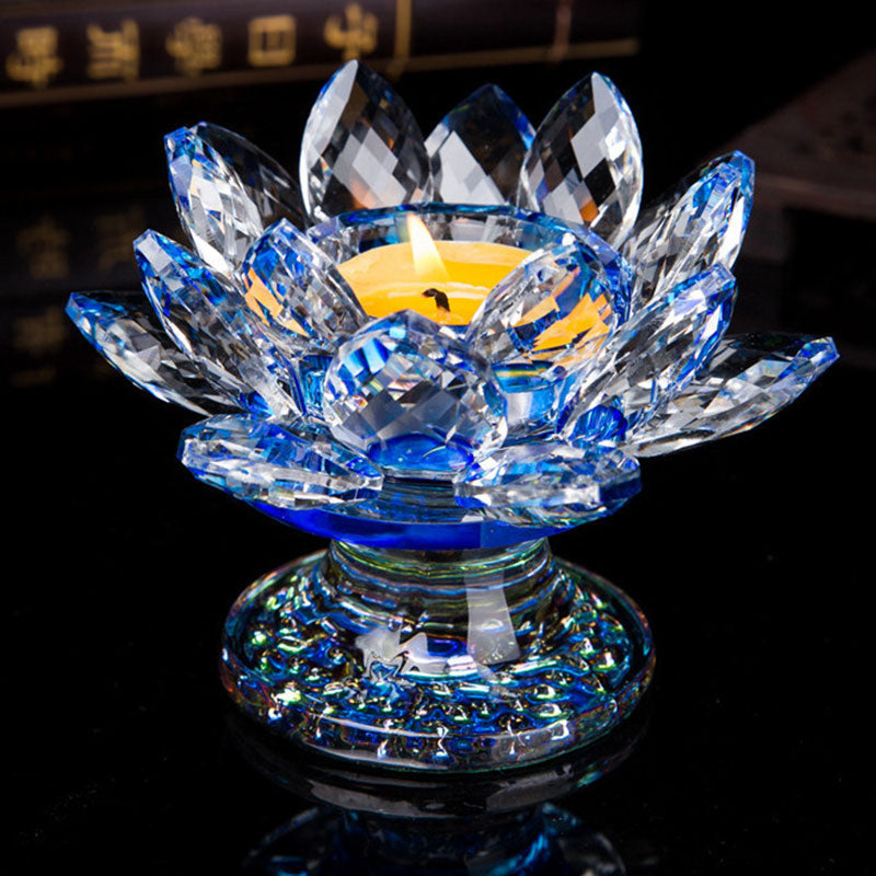 Buddha Stones Tibetan Lotus Candlestick Ornament Decoration BS 7