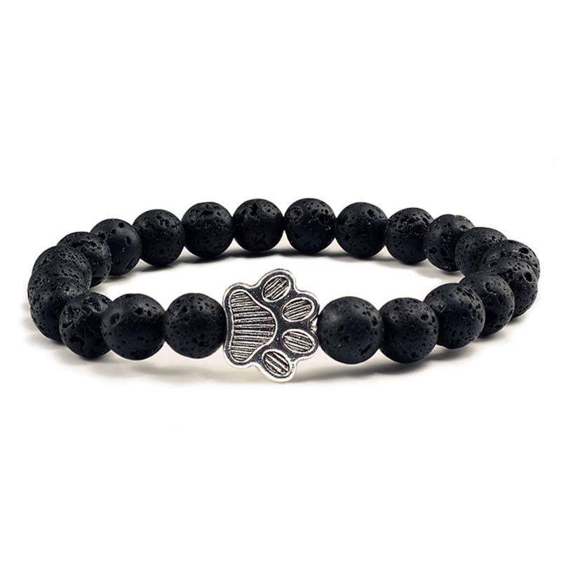 Buddha Stones “Save A Dog” Stone Bracelet - Black Lava - image 5