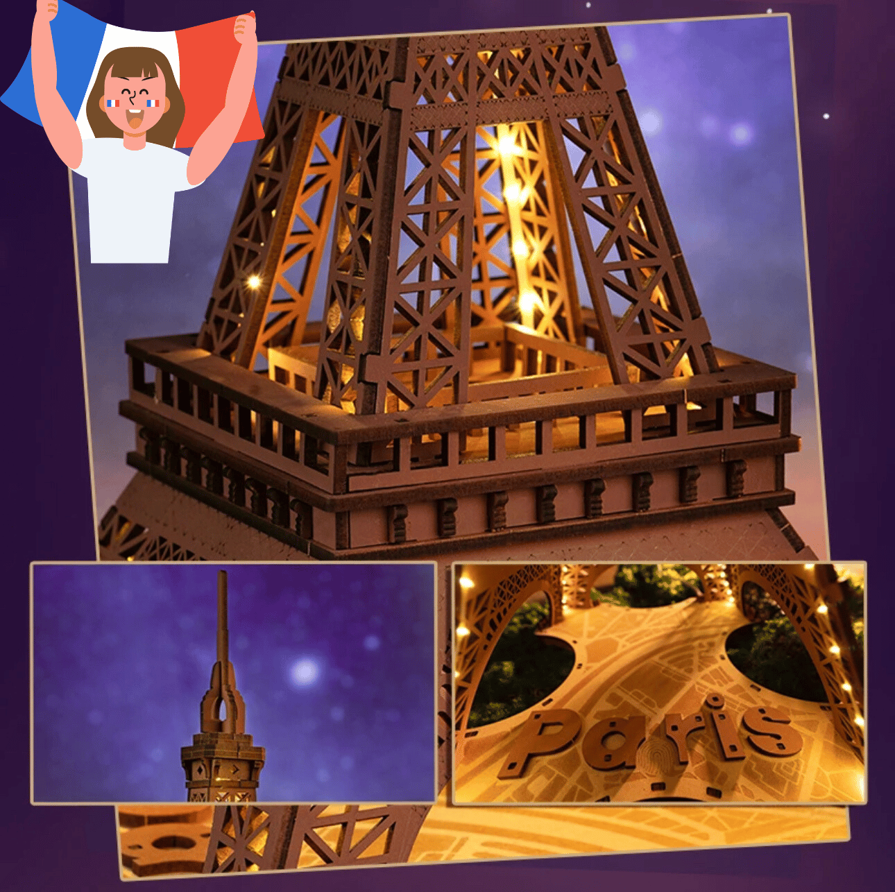 Puzle de madera 3D Torre Eiffel