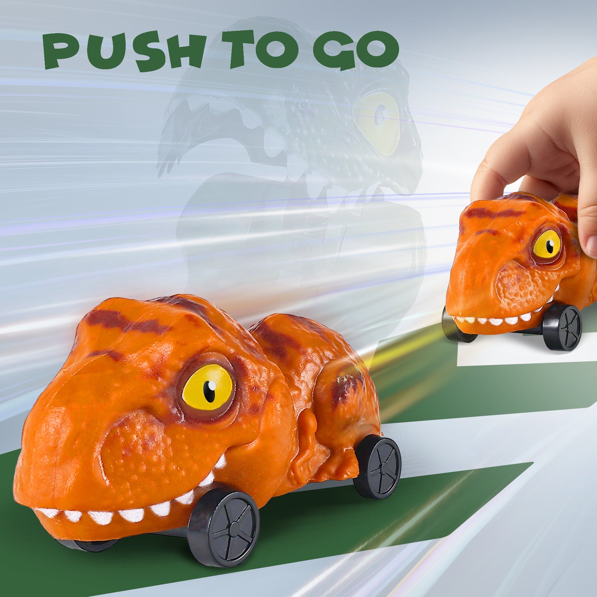 Juguete de coche lanzador de dinosaurios Fidtoy para niños