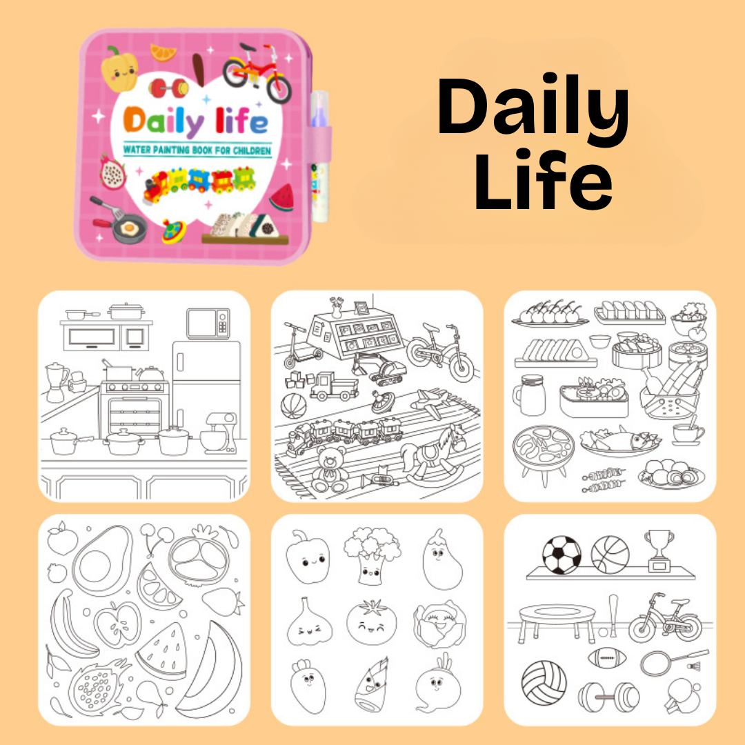 Libro de Colorear Reutilizable con Agua Sin Manchas DoodleDry™