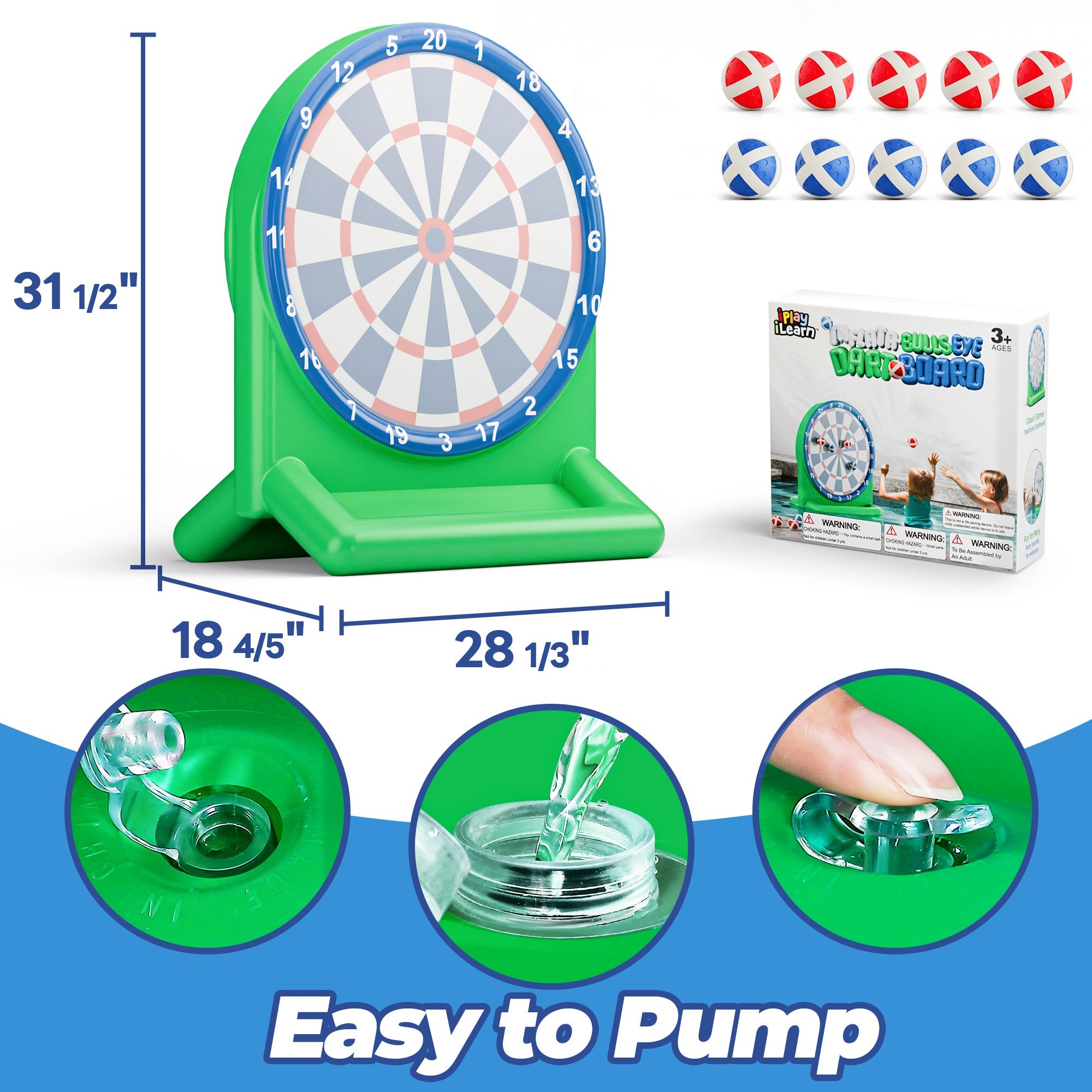 Fidtoy Inflatable Dart Board Pool Game for Kids