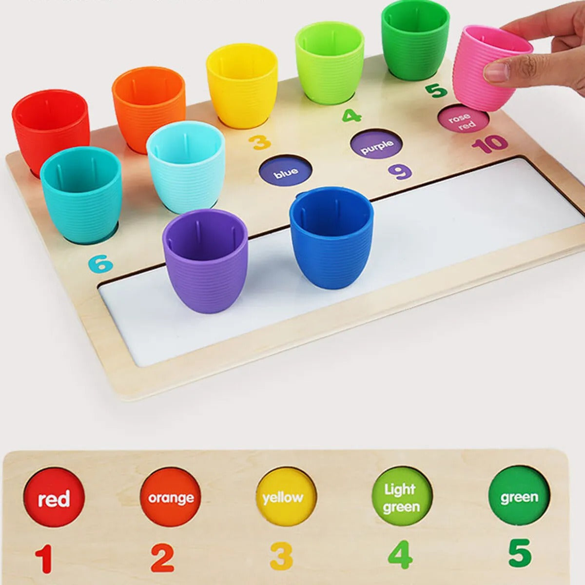 Fidtoy Mathematics Classification Early Education Learning Board Wooden Counting Color Sorting Montessori Math Toy for Preschoolers