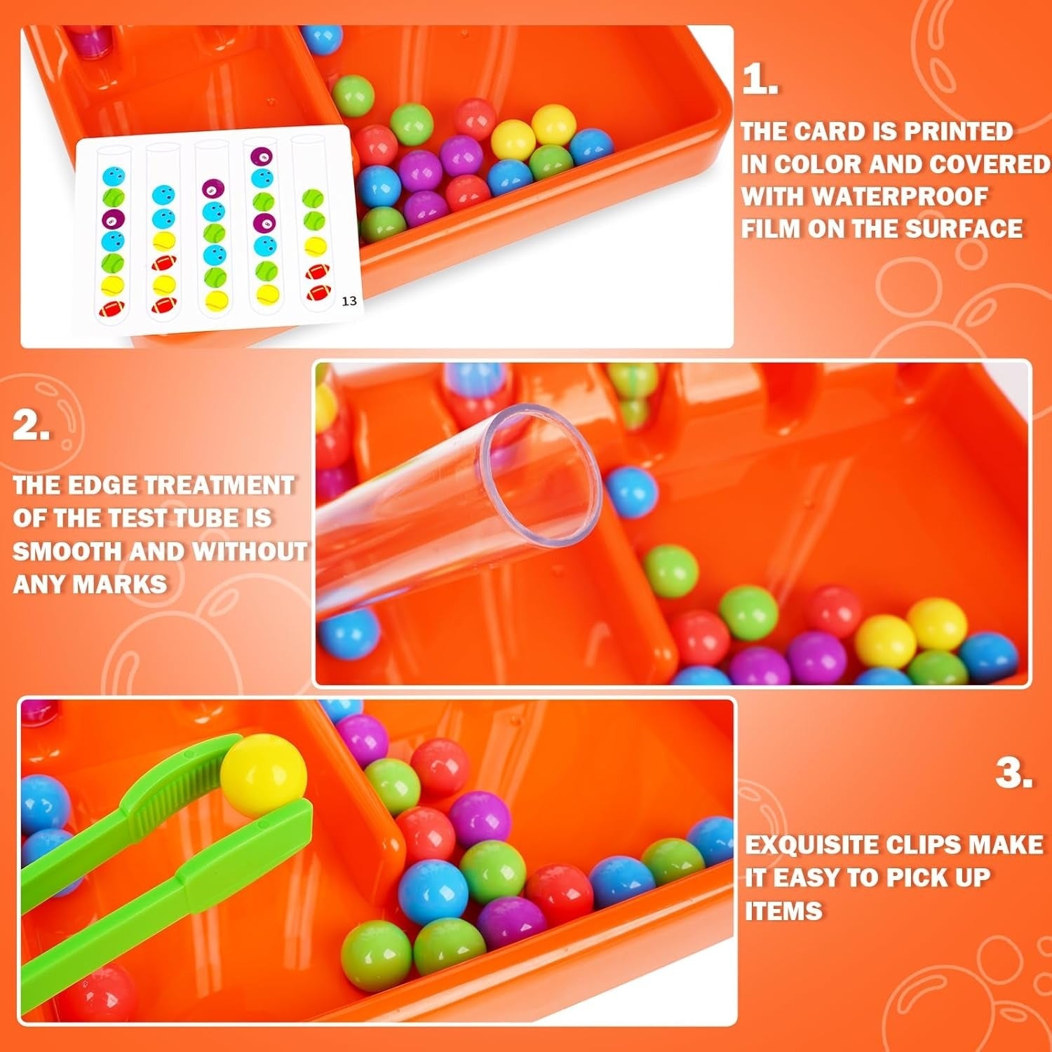 Fidtoy Color Classification Matching Beads Holder Game for Kids Counting & Color Sorting Toy