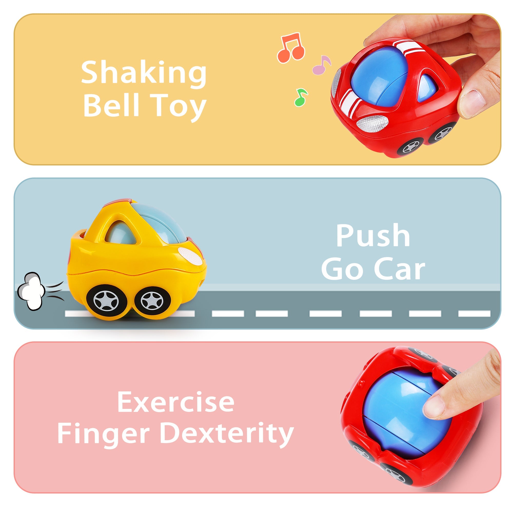 Juego de tren rodante con sonajero Fidtoy para bebés de 6 a 12 meses