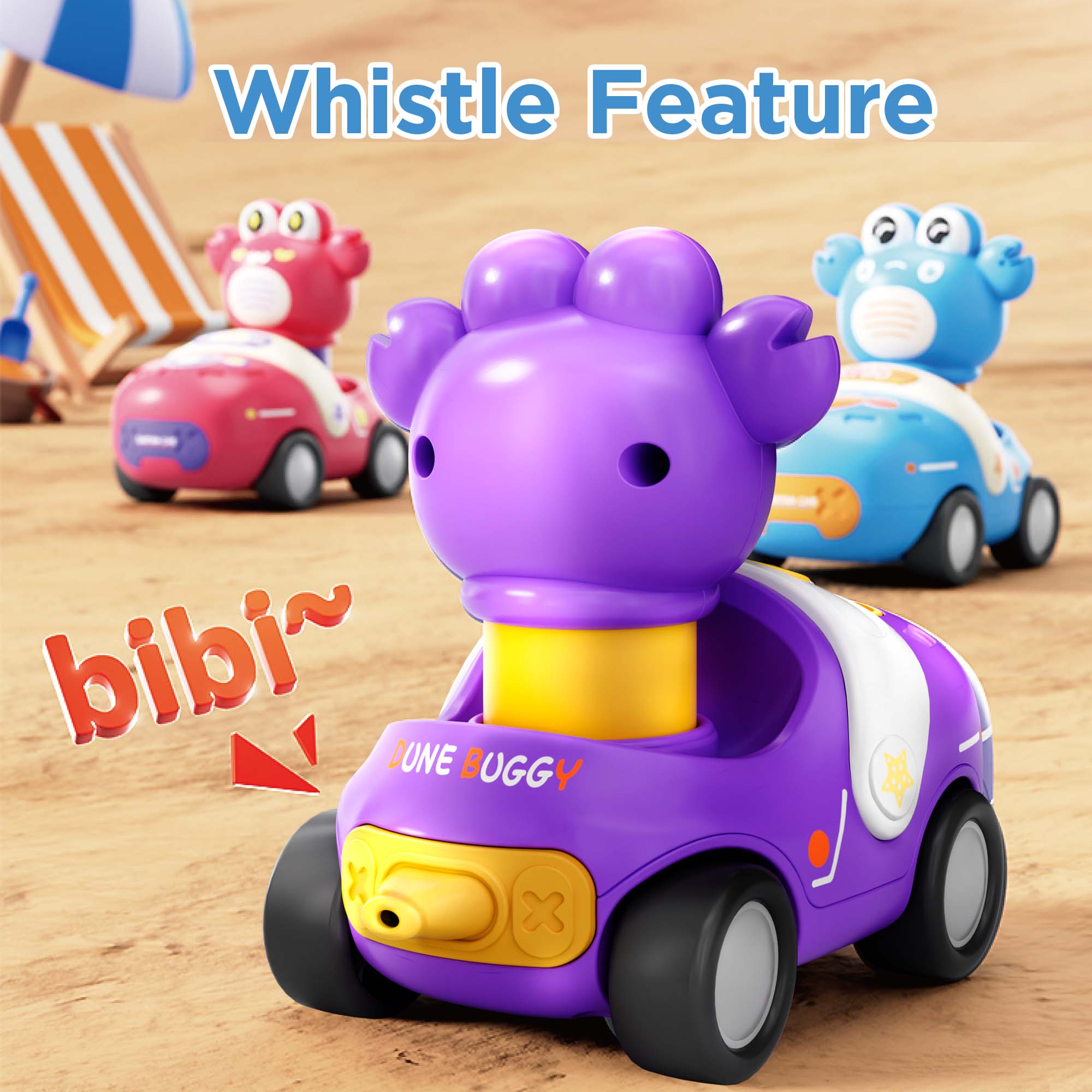 Set de juguetes de coche Fidtoy Press to Go Crab para niños pequeños